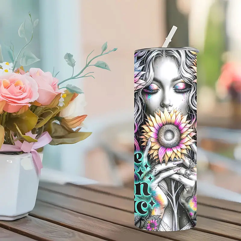20 oz Make Your Own Magick Stainless Steel Tumbler with Lid and Straw, 20oz