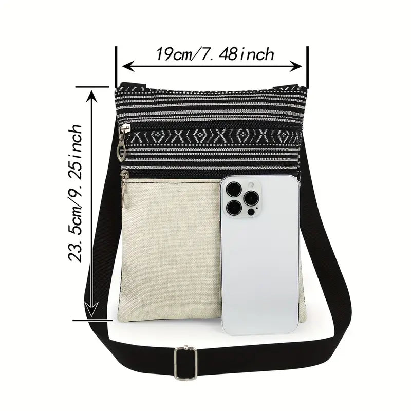 Adjustable Cross-Body Sling Bag with Skull Print