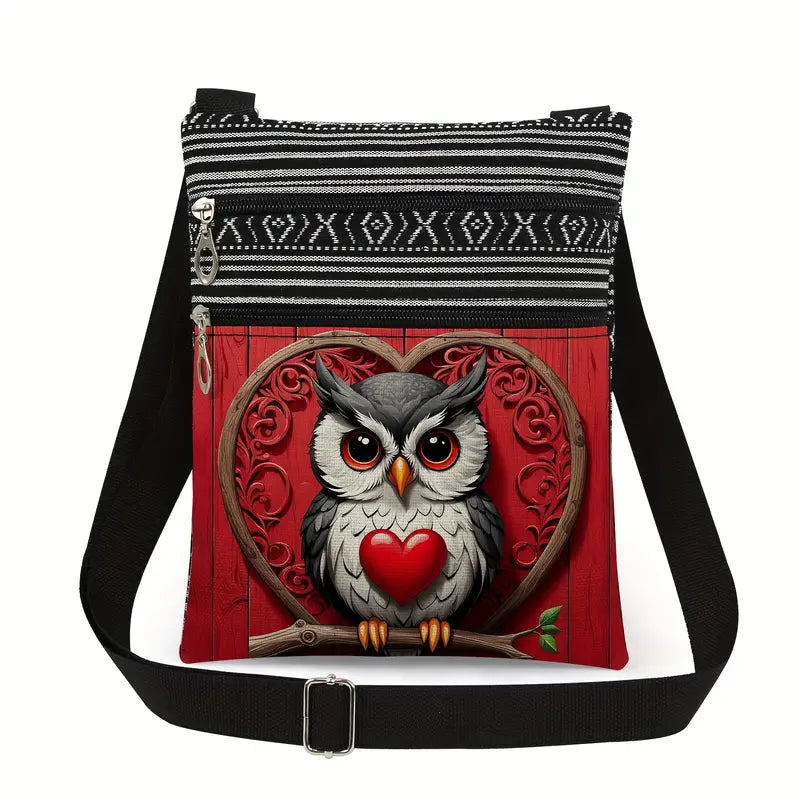 Polyester Foldable Casual Women's Owl Crossbody Shoulder Messenger Bag