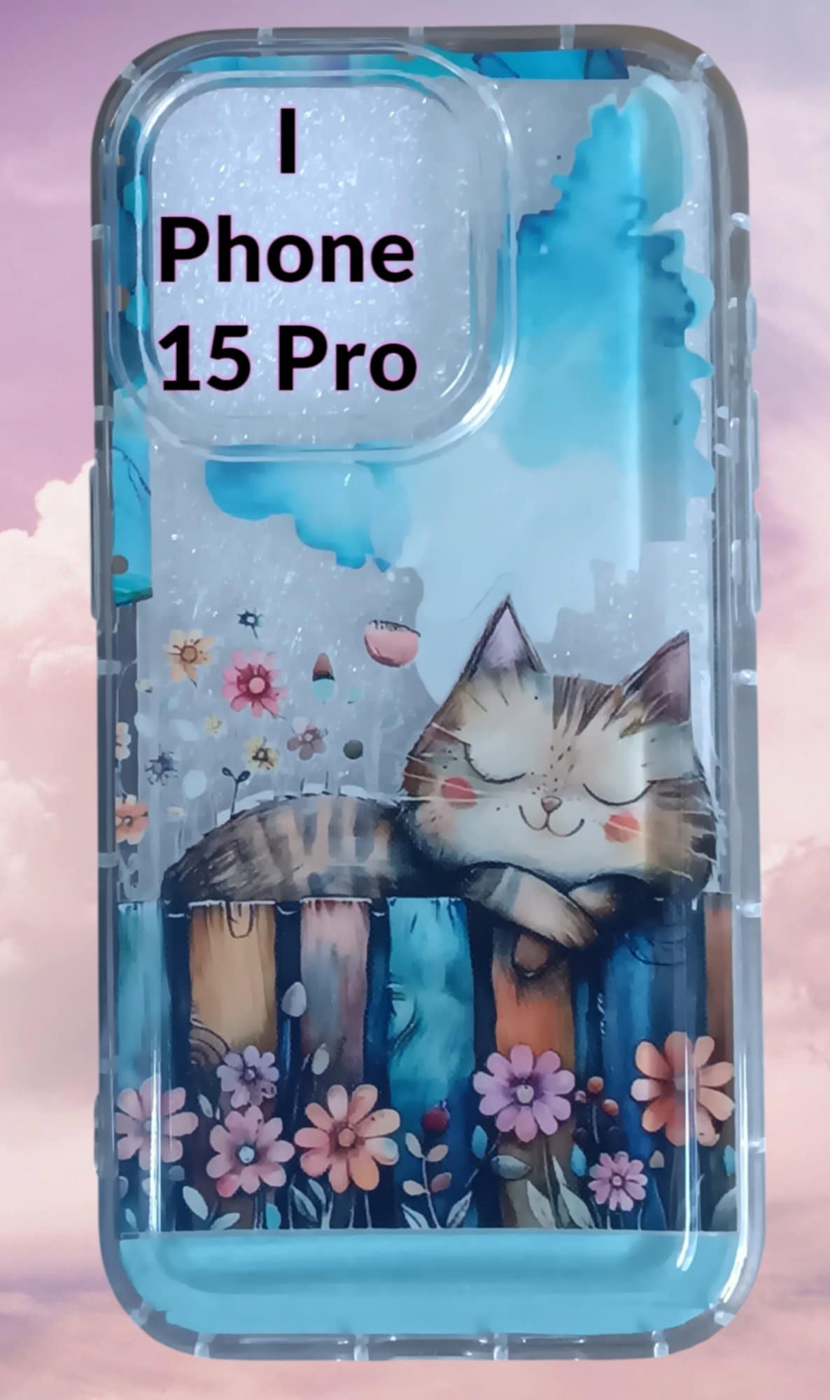 Cat on Fence clear phone case for I Phone 15 pro