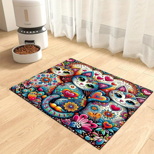 Flower Cat Pet Feeding Mat