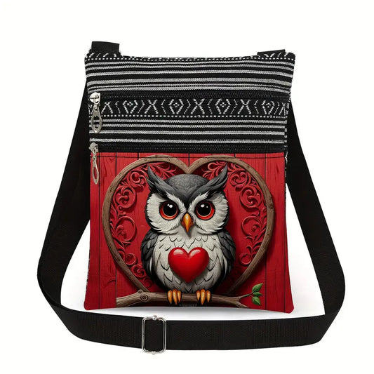 Polyester Foldable Casual Women's Owl Crossbody Shoulder Messenger Bag