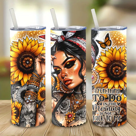 20oz Double-Wall Stainless Steel, Vacuum-Insulated Tumbler with Lid and Straw